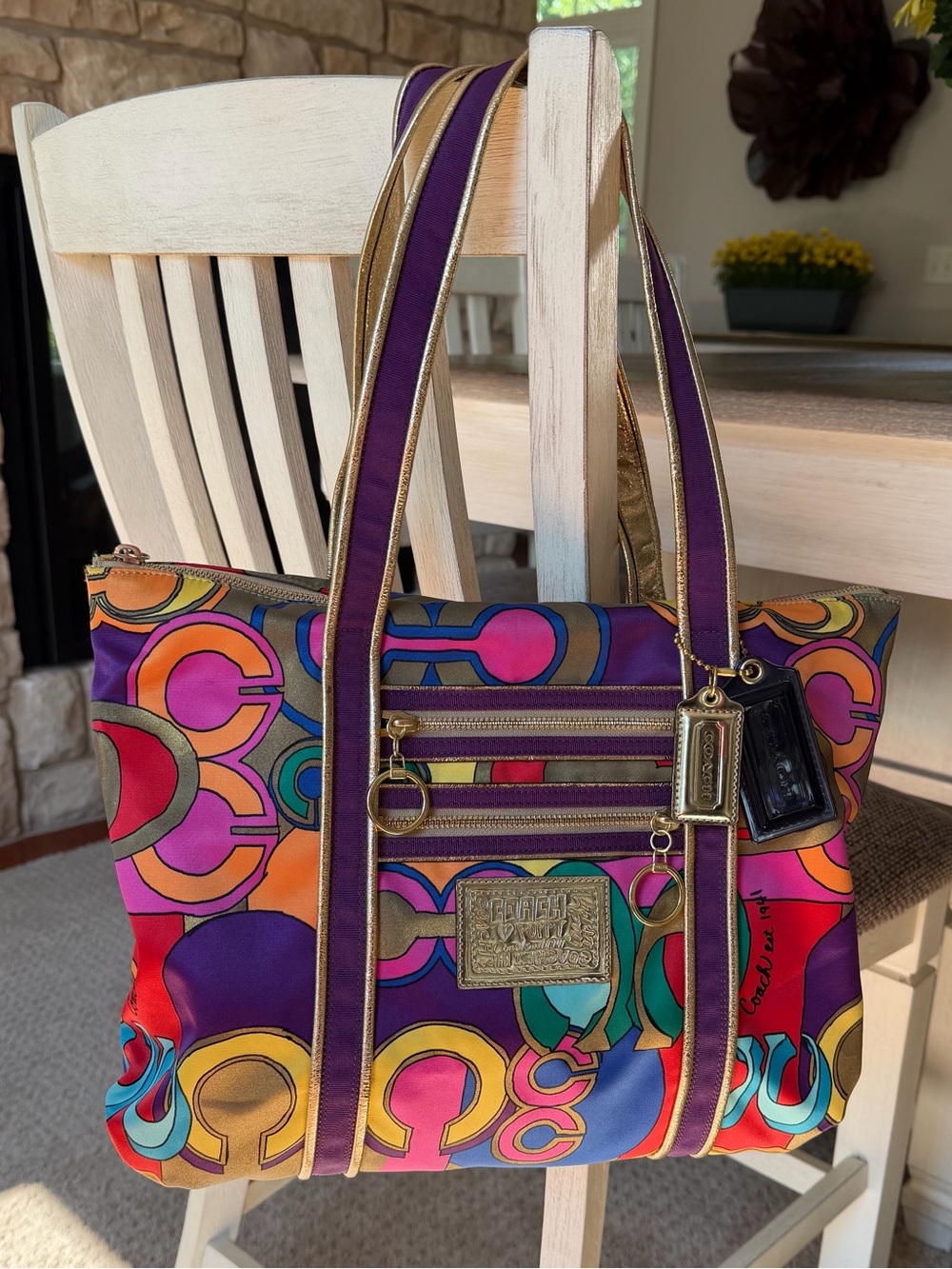 RARE Vintage Coach Poppy Pop C Glam Tote Bag 14365 Excellent Condition Y2K - Picture 4 of 16